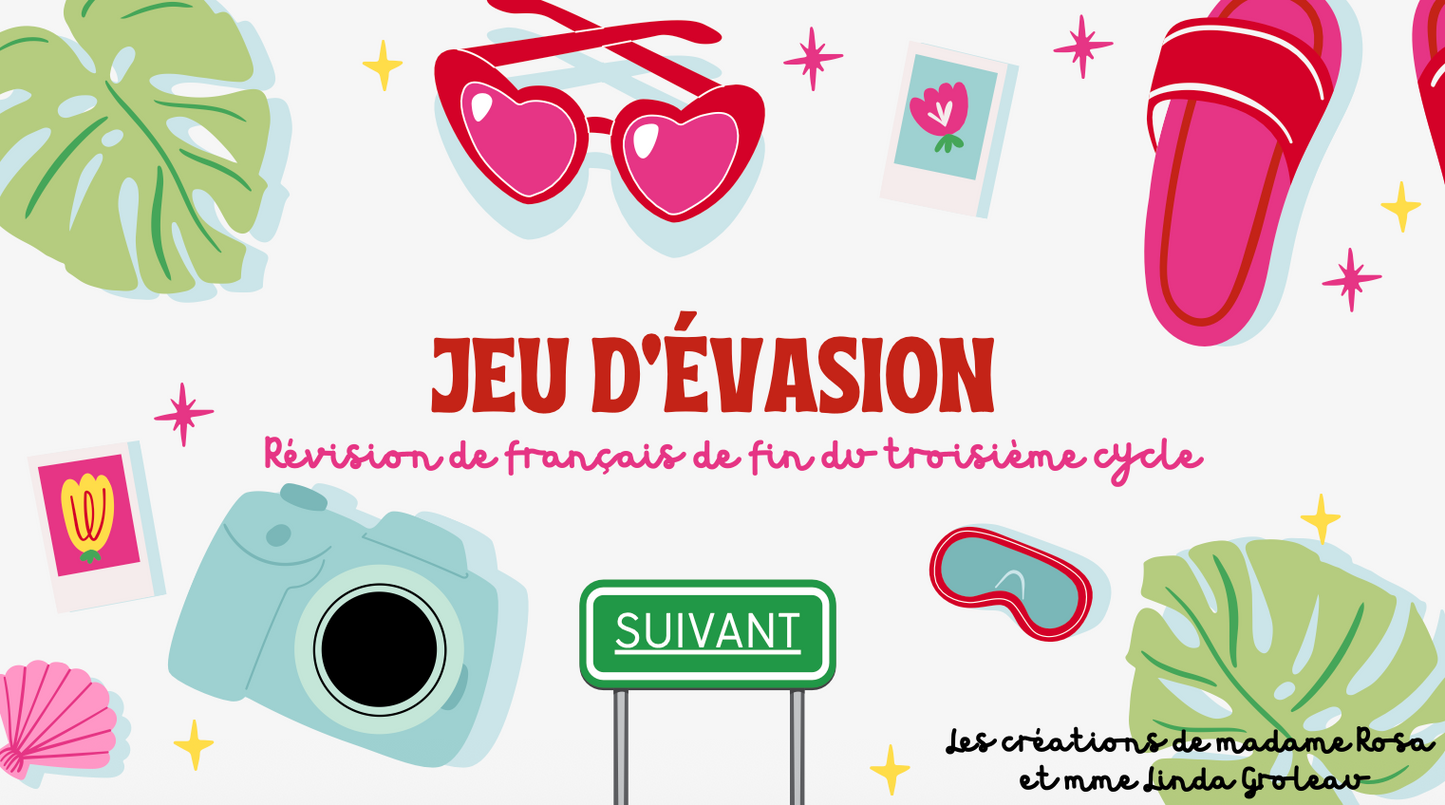 Jeu d'évasion Révision de français