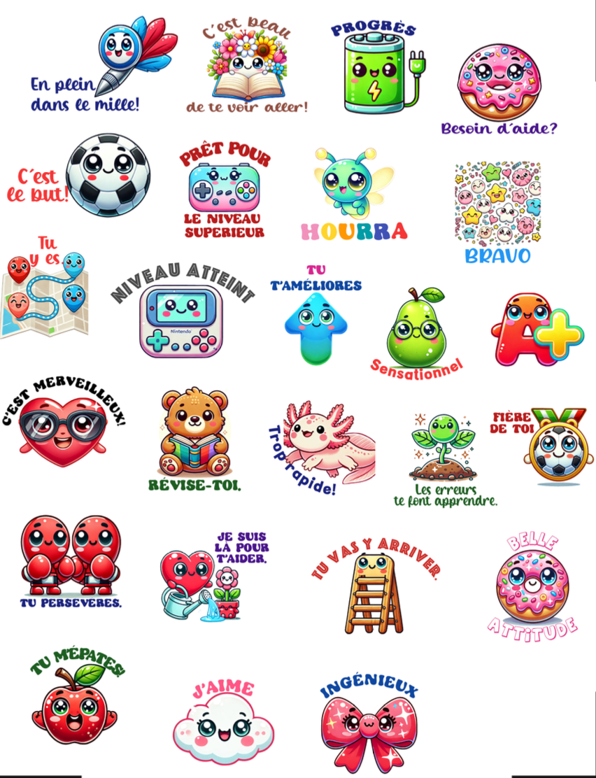 Autocollants pour le deuxième et le troisième cycle