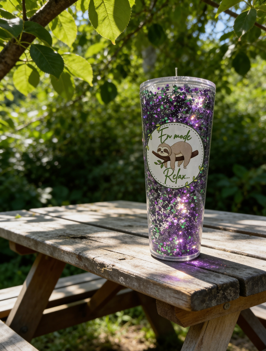 Verre pailleté "En mode relax"