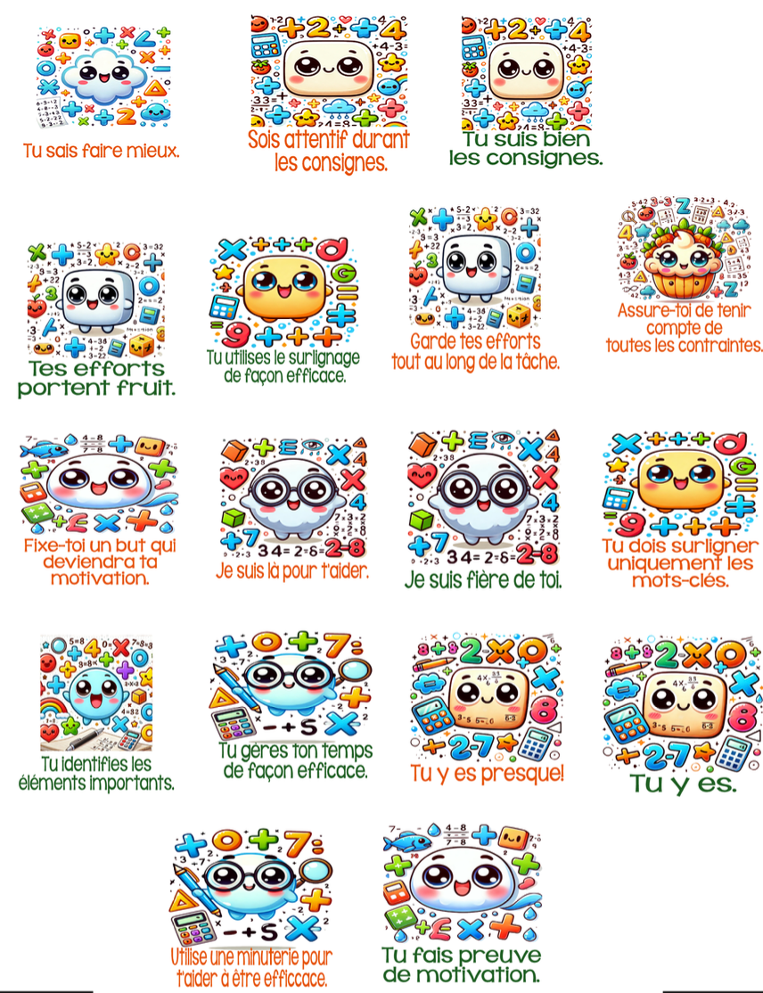 Autocollants Stratégies de maths